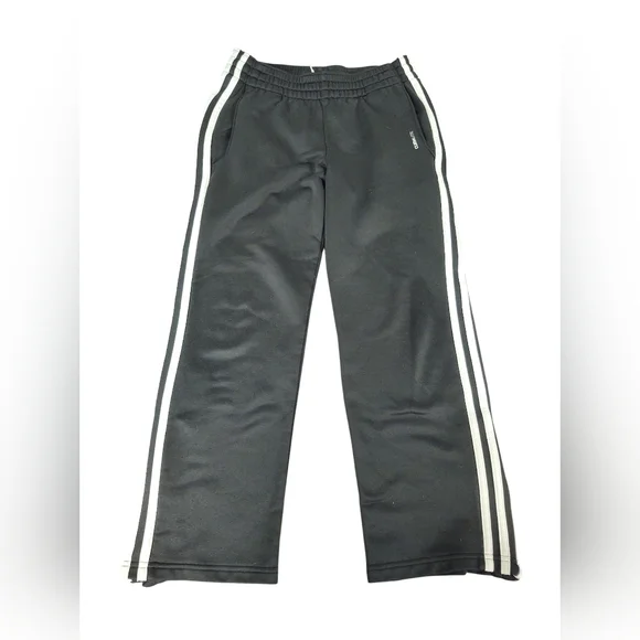 Preloved Adidas Kids Black Pants with White Stripes Size M 10/12 - Picture 1 of 4